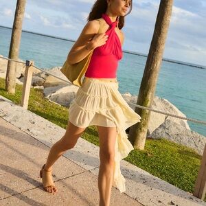 Free people Yellow Ruffle Skirt